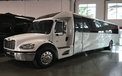 quality buses freightliner party rental white